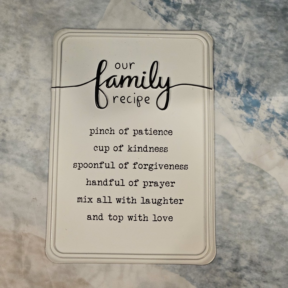 Family Recipe Metal Sign Inspirational Wall Decor‎ Farmhouse Kitchen Plaque